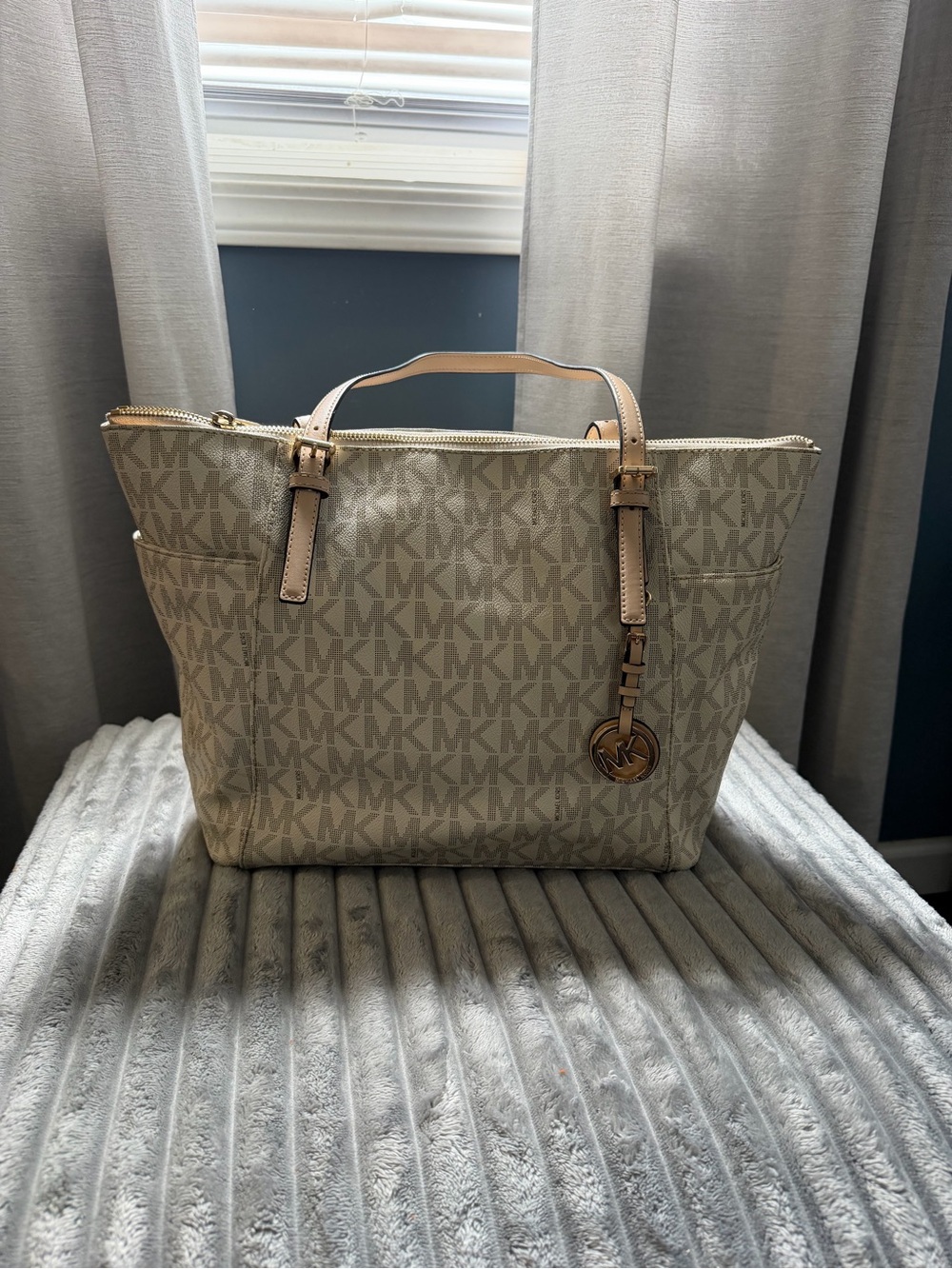 Michael Kors Tan Beige MK Signature Tote